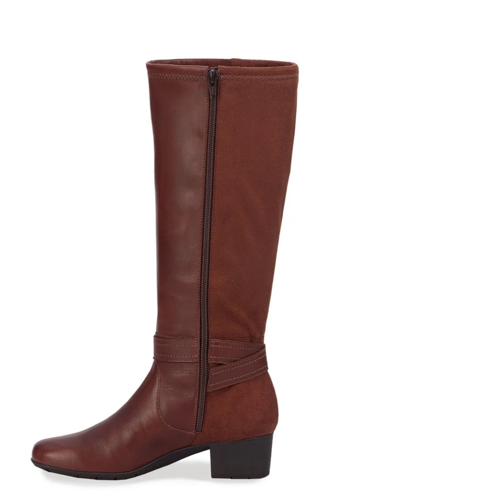 Ros Hommerson Max Brown Knee-High Women's leather suede Boots 12 Wide W - Picture 2 of 2